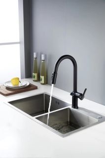 Смеситель для кухни с индикатором температуры Knotlor KN-100/BL, черный